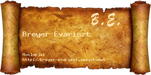 Breyer Evariszt névjegykártya